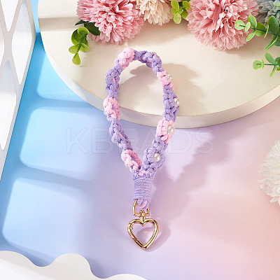 Cotton Braided Flower Pendant Decorations AJEW-TAC0030-032G-09-1