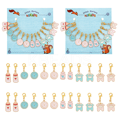 Daily Supplies Theme Pendant Stitch Markers HJEW-AB00397-1