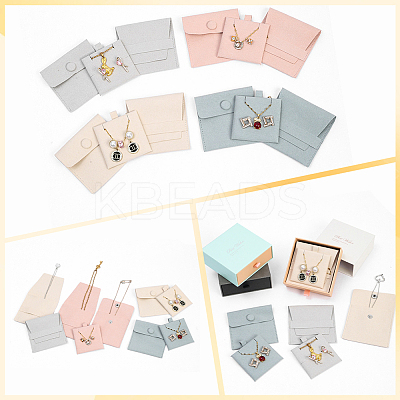 20Pcs Microfiber Jewelry Envelope Pouches ABAG-SP0001-47B-1