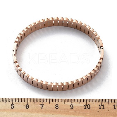 Ion Plating(IP) 304 Stainless Steel Hinged Bangles for Women BJEW-A011-18RG-1
