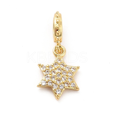 Rack Plating Brass Micro Pave Cubic Zirconia European Dangle Charms KK-K270-11G-1