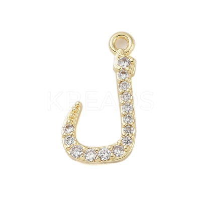 Rack Plating Brass Micro Pave Clear Cubic Zirconia Pendants KK-A224-03P-G-1