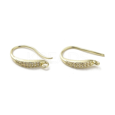 Brass Micro Pave Cubic Zirconia Earring Hooks KK-C048-14D-G-1