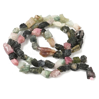 Raw Rough Natural Multicolor Tourmaline Beads Strands G-M453-C09-1
