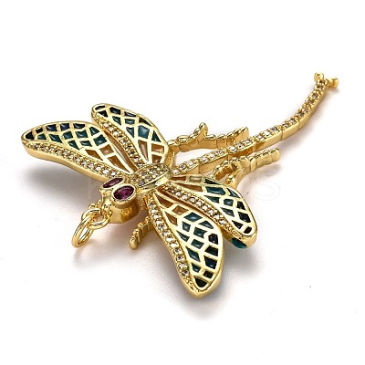 Autumn Theme Brass Micro Pave Cubic Zirconia Pendants X-ZIRC-L100-004G-1