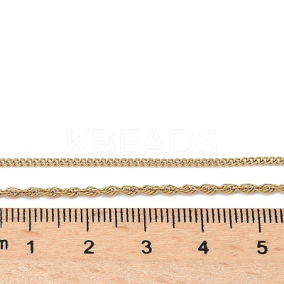 304 Stainless Steel Rope Chain Double Layered Necklaces for Women NJEW-U050-02A-G-1
