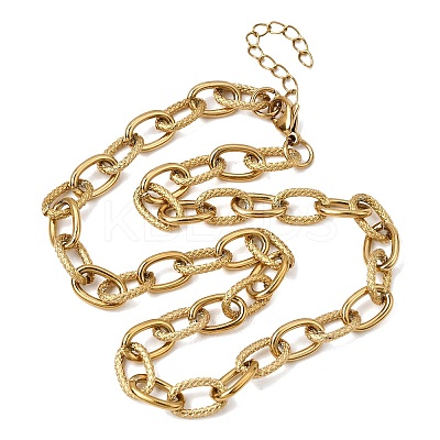 9MM 304 Stainless Steel Textured Cable Chain Necklaces for Women Men SA-CBA37BC-19G-1