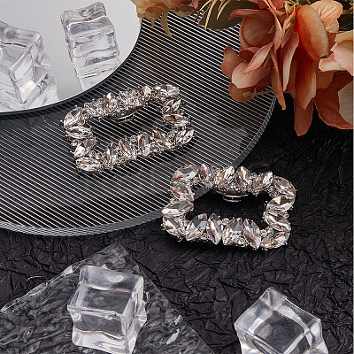 2Pcs Alloy Crystal Rhinestone Shoe Buckle Clips FIND-GF0006-20-1