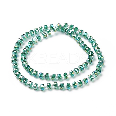 Electroplate Transparent Glass Beads Strands EGLA-H101-03D-1
