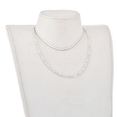Natural Aquamarine Beaded Necklaces NJEW-JN02990-01-1