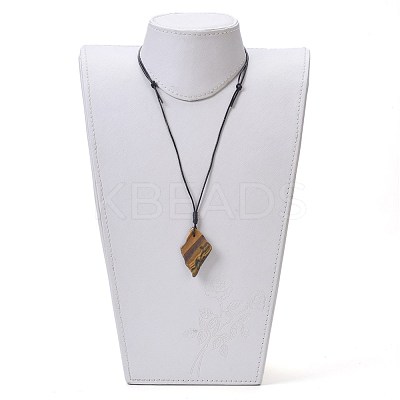 Natural Tiger Eyes Pendant Necklaces NJEW-JN02308-1
