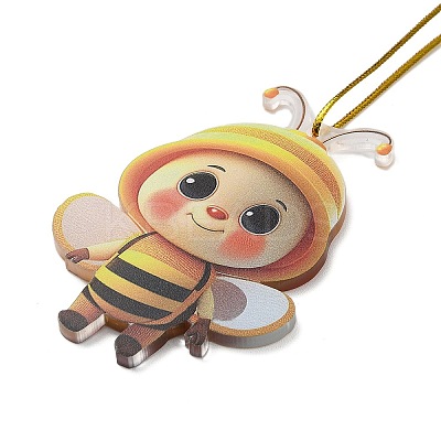 Cute Bees Acrylic Pendant Decoration LS-HJEW-G026-01A-1