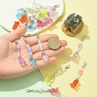 18Pcs 6 Colors Acrylic Pendant Decorations HJEW-YW00228-1