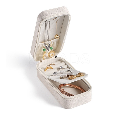 Mini PU Leather Jewelry Set Zipper Box PW-WG24796-01-1