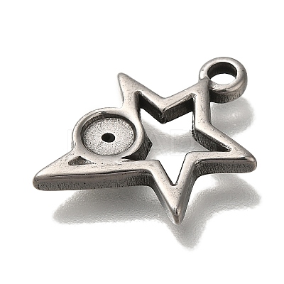 304 Stainless Steel Pendant Rhinestone Settings STAS-H223-01AS-01-1