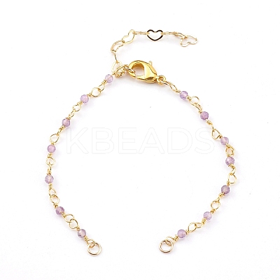 Natural Mixed Stone Handmade Beaded Chains Bracelet Making AJEW-JB00907-1