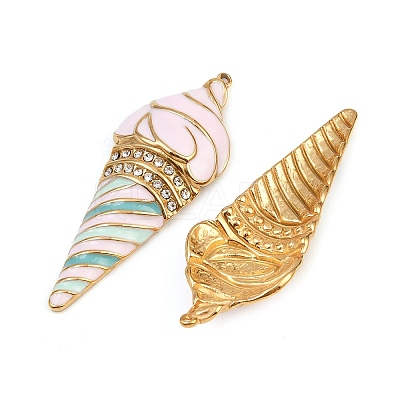 304 Stainless Steel Enamel Pendants STAS-I352-11G-01-1