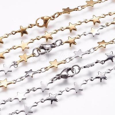 304 Stainless Steel Chain Necklaces STAS-P164-27-1