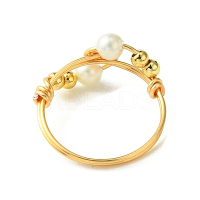 Shell Pearl Finger Ring RJEW-TA00115-1