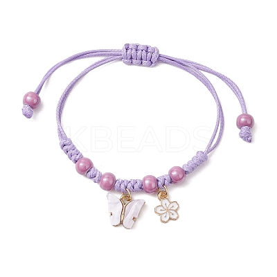 Adjustable Nylon Cord Braided Bead Bracelets for Women BJEW-JB11409-03-1