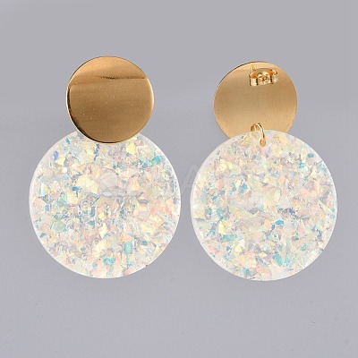 Flat Round Ear Studs X-EJEW-JE03706-1