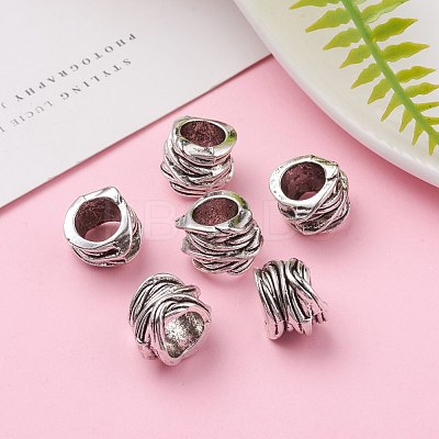Tibetan Style Alloy Tube Barrel Beads TIBEB-LF11253YKG-AS-LF-1
