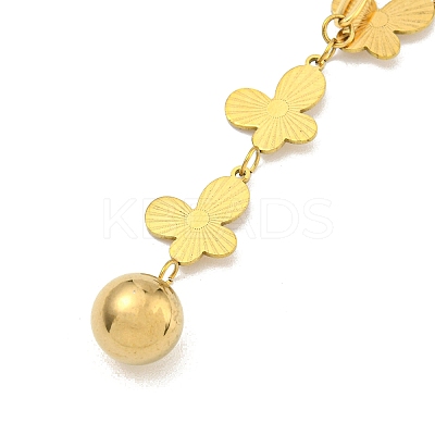Ion Plating(IP) 201 Stainless Steel Butterfly Pendant Necklaces NJEW-K270-13G-1