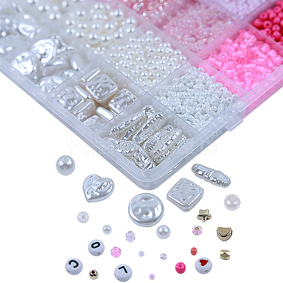 DIY 24 Style Acrylic & ABS Beads Jewelry Making Finding Kit DIY-NB0012-02H-1