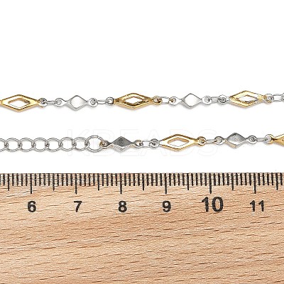 Rhombus 304 Stainless Steel Link Bracelets BJEW-N287-20-1