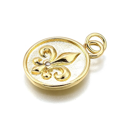 Rack Plating Brass Micro Pave Cubic Zirconia Pendants X-KK-K401-80G-1