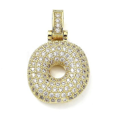 Brass Micro Pave Clear Cubic Zirconia Pendants KK-M279-01G-O-1