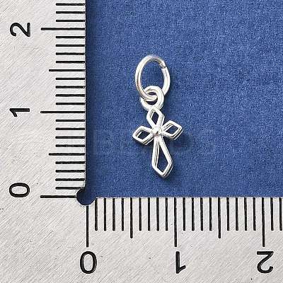 925 Sterling Silver Hollow Cross Charms STER-A048-15S-1