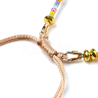 Adjustable Miyuki Glass Seed & Natural Pearl Braided Beaded Bracelets BJEW-O187-02-1