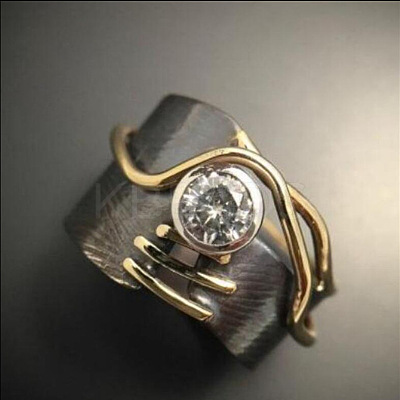 Brass Micro Pave Clear Cubic Zirconia Finger Rings FS-WGE4002-05-1