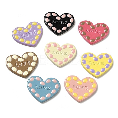 Valentine's Day Opaque Resin Cabochons RESI-F050-11-1