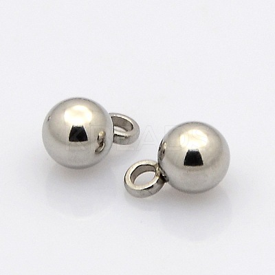 Tarnish Resistant Round 304 Stainless Steel Charms STAS-N025-02-5mm-1