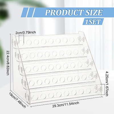 5-Tier 45-Hole Acrylic Lipstick Display Stands ODIS-WH0030-34-1