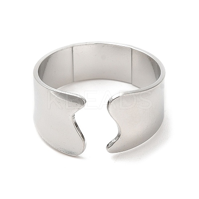 Non-Tarnish 304 Stainless Steel Plain Open Cuff Ring for Women RJEW-M149-22P-1
