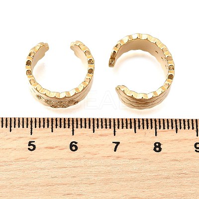 Brass Micro Pave Clear Cubic Zirconia Cuff Earrings EJEW-F370-32G-1