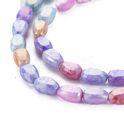 Opaque Baking Paint Crackle Glass Beads Strands EGLA-S174-21I-1
