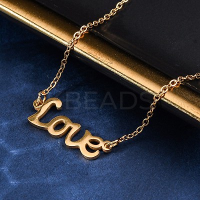 201 Stainless Steel Pendant Necklace for Women NJEW-F335-02G-07-1