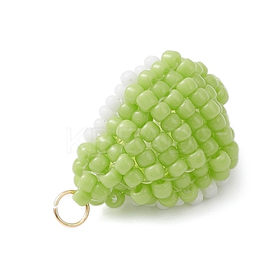 Glass Seed Beaded Fruit Pendants PALLOY-MZ00894-03-1