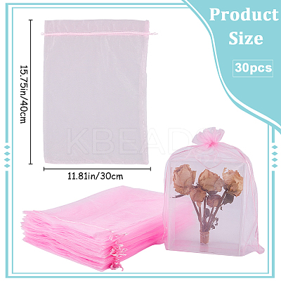 30pcs Large Organza Pouches Portable Shoes Bag Travel Storage Drawstring Bags OP-SP0001-03B-03-1