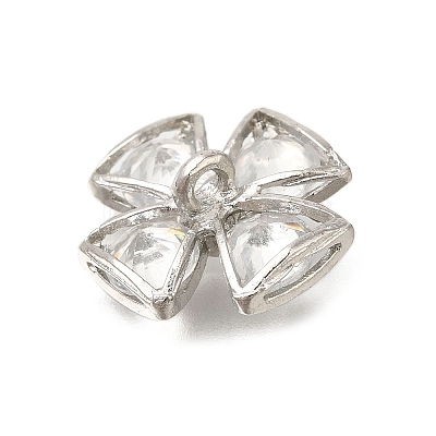 Rack Plating Brass Micro Pave Cubic Zirconia Pendants KK-F883-10P-01-1