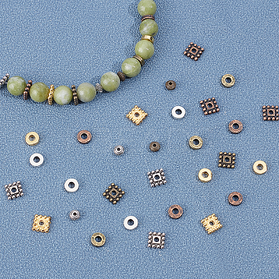 500Pcs 10 Style Tibetan Style Alloy Spacer Beads TIBEB-AR0001-06-1