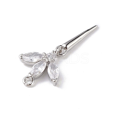 Rack Plating Brass Micro Pave Cubic Zirconia Pendants LS-KK-C019-04P-03-1
