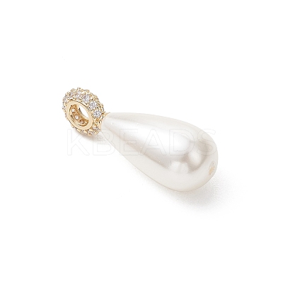 Electroplate Shell Pearl Pendants PALLOY-JF04940-02-1