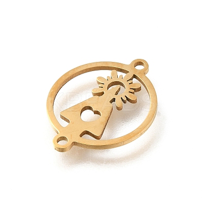 201 Stainless Steel Laser Cut Connector Charms STAS-R132-14G-1