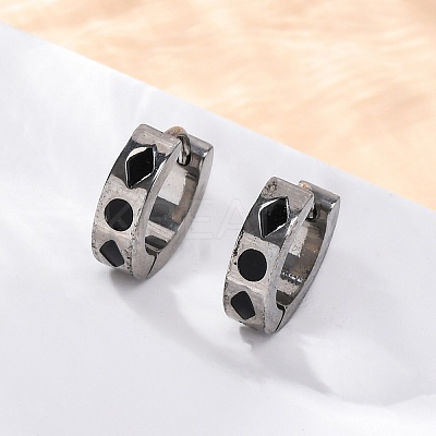 304 Stainless Steel with Enamel Earrings EJEW-M001-20B-P-1