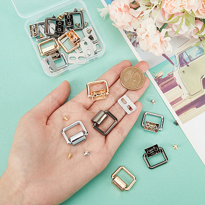 12 Sets 3 Colors Zinc Alloy Bag Suspension Clasps FIND-WR0008-45-1